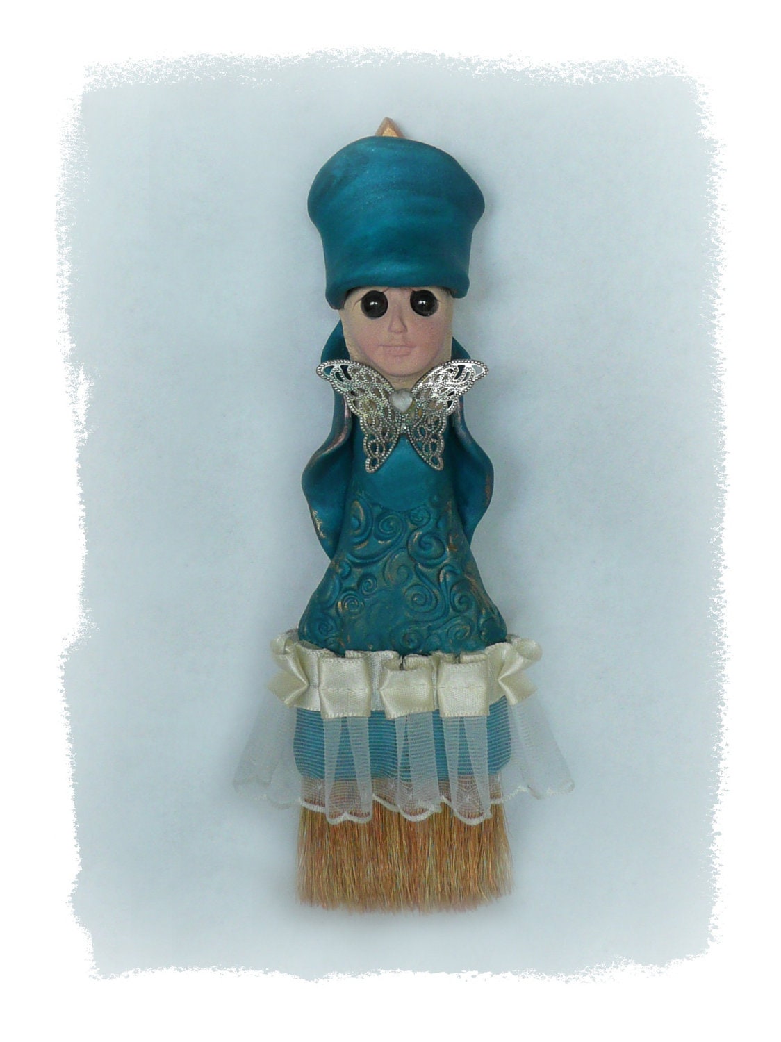 Altered Paint Brush, Paint Brush Art Doll, Art Doll, Polymer Clay Art Doll, Paint Brush Doll