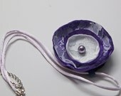 Purple and white lace hair flower / fascinator / brooch / necklace