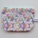large geometric purse - triangle patterned zipper pouch - handmade