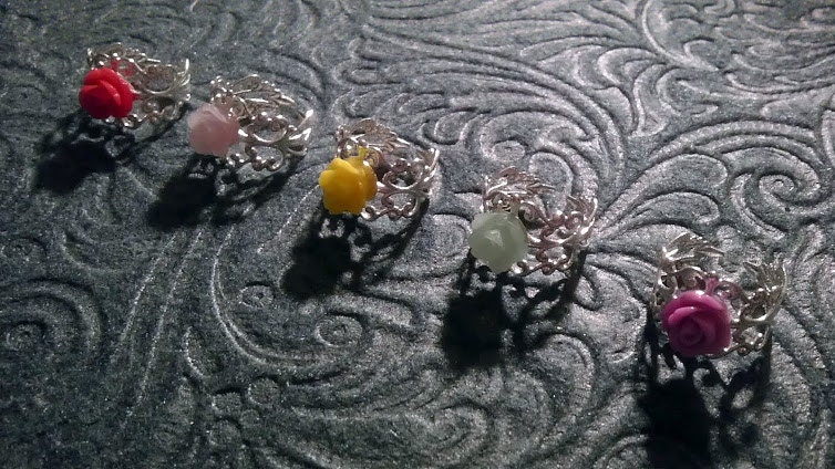 Enchanted Rose Silver Filigree Ring
