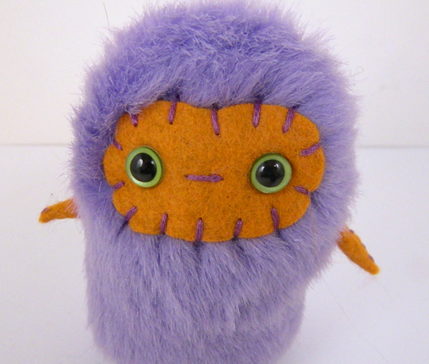 Bellina the plush monster miniature lavendar lilac gold stuffed animal Little Uggle