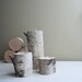 natural white birch wood candle holders - set of 3