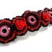 All Seeing Eyes - Intense Red and Black Beaded Barrette
