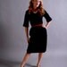 1960s dress / 60s navy blue silk dress / The Working Girl