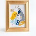 Gold Flakes (tiny abc), Framed Original Abstract Collage on Paper