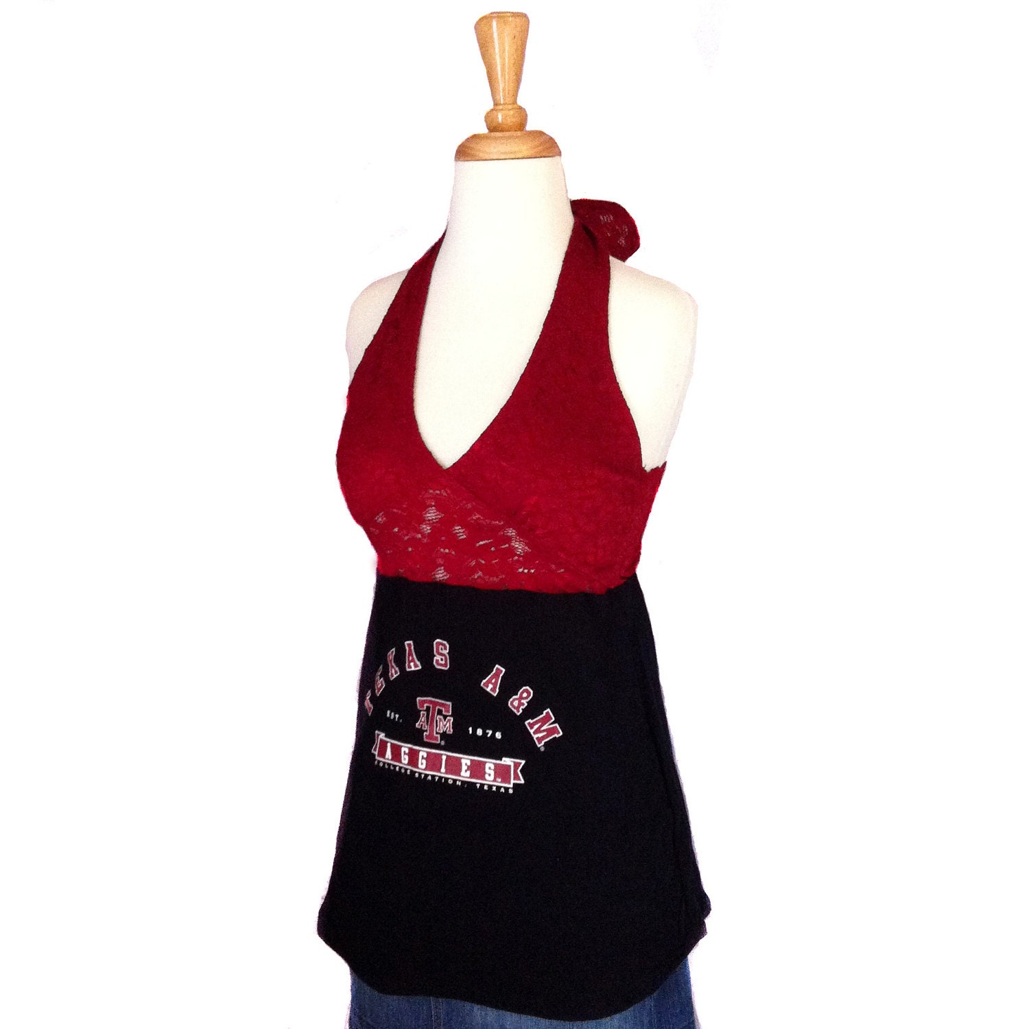One of a Kind Gameday Shirt made w/ Texas AM Tshirt - Small Free Shipping