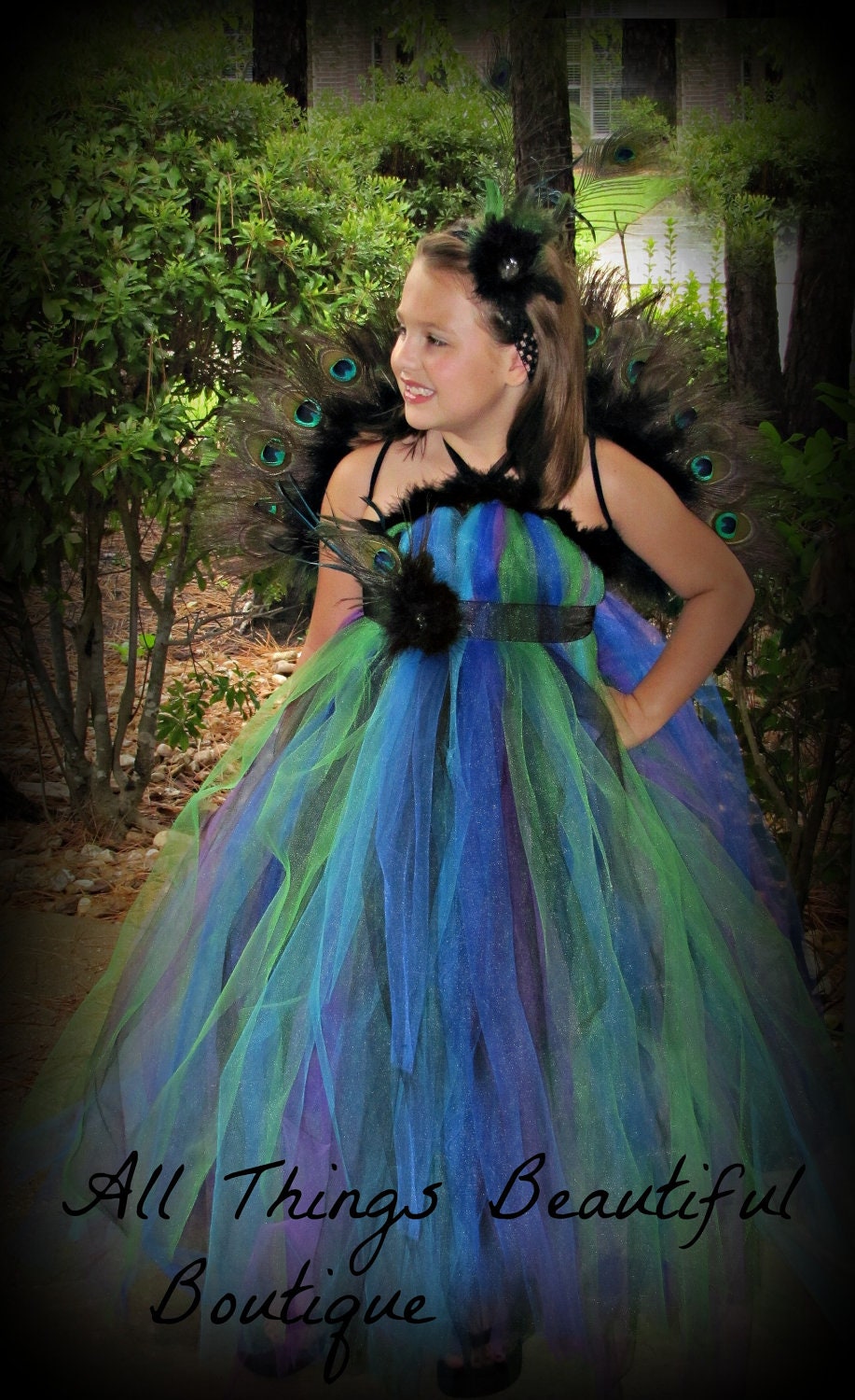 Peacock Tutu Dress Peacock Witch Costume Peacock Tutu Dress Halloween Tutu Dress Costume