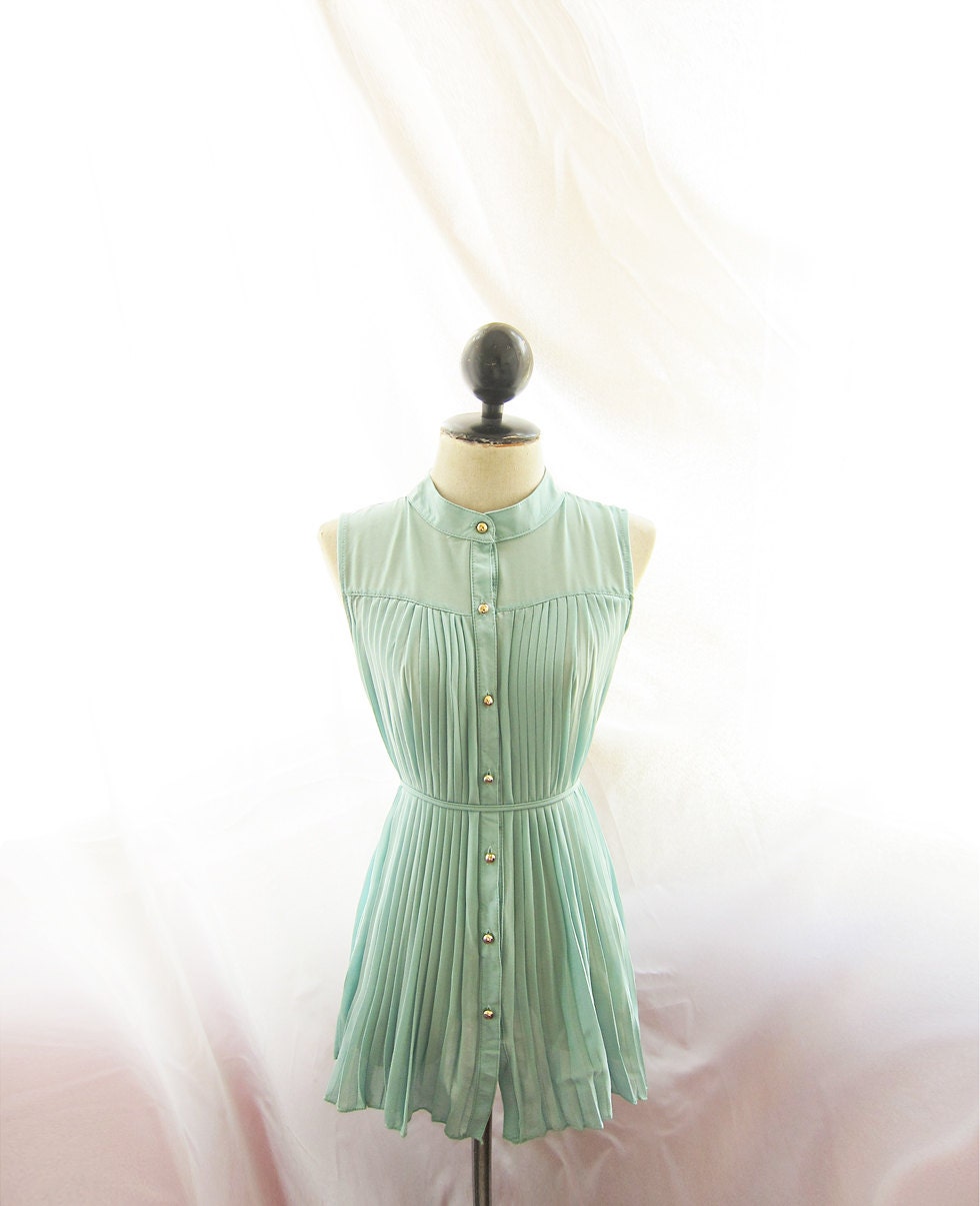 Misty Nostalgia Mint Seafoam Green Breakfast at Tiffany's Delicate Aqua Ballerina Peasant Marie Antoinette Soft Chiffon Dress y Long Blouse
