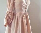 Organic cotton psyche-folk renaissance dress- custom order Sand colored fall autumn dress