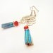 Leather Tassels Earrings, Leather Earrings, Turquoise Blue Earrings, Long Leather Earrings, Leather Jewelry, Oriental earrings