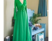 60s -  A night with the Carters -  designer lillie rubin  spring green maxi gown with history - size s m