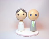 Custom Mini Kokeshi Wedding Cake Toppers