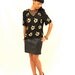 80s Scala Black and Gold Sequin Blouse Womens Shirt Medium Large