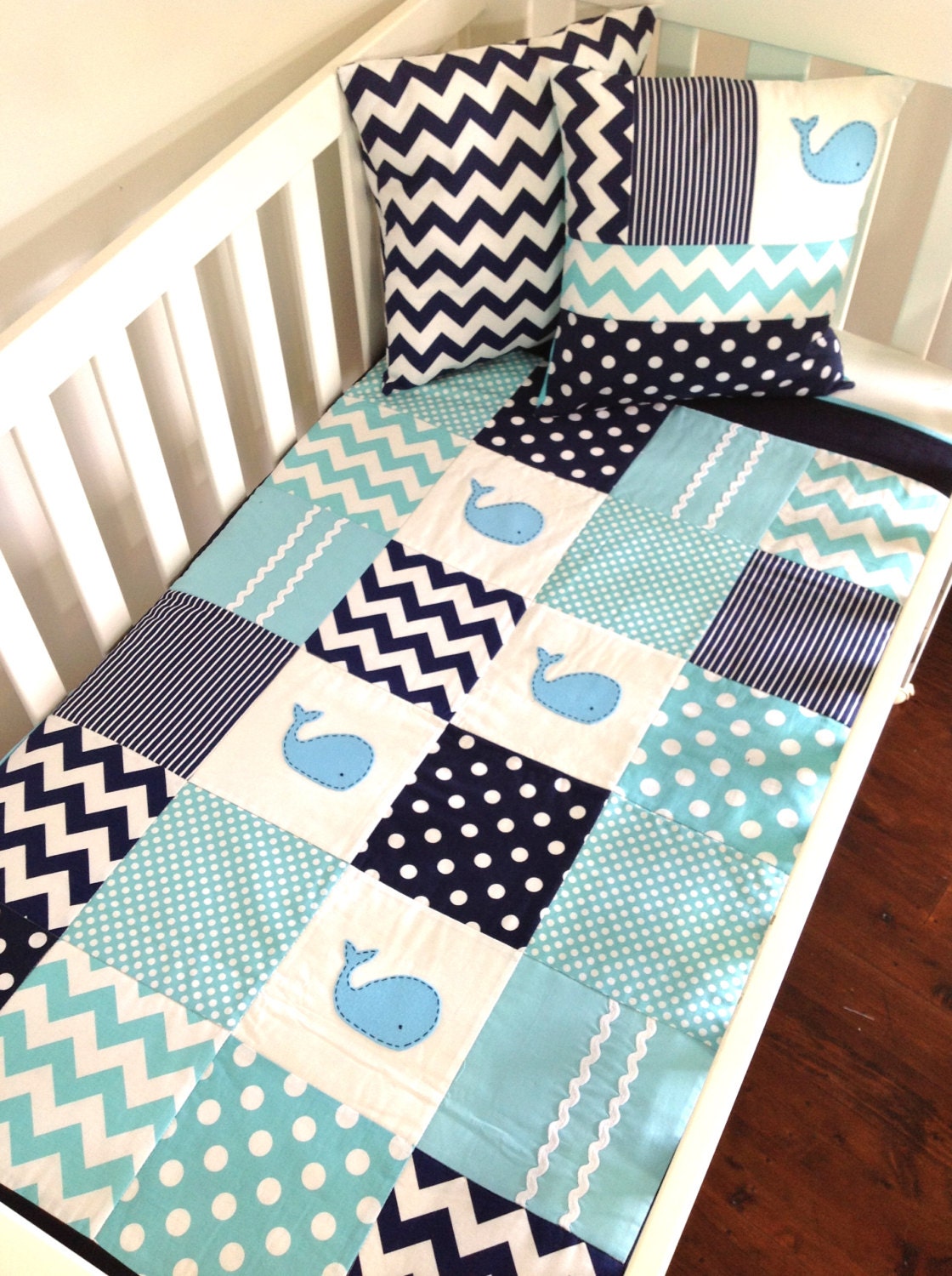 WHALE  Baby Quilt ..