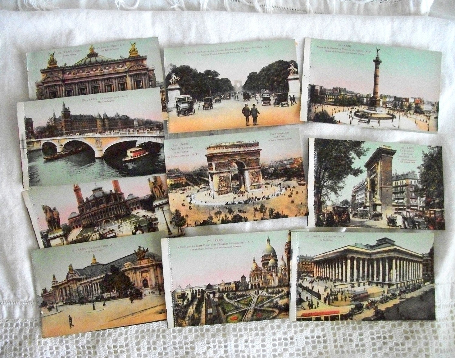 Antique Paris Travel Postcards Collection