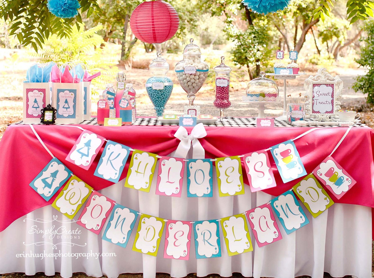 Alice Party Wonderland Party Printable Package DIGITAL Birthday Package Il_570xn