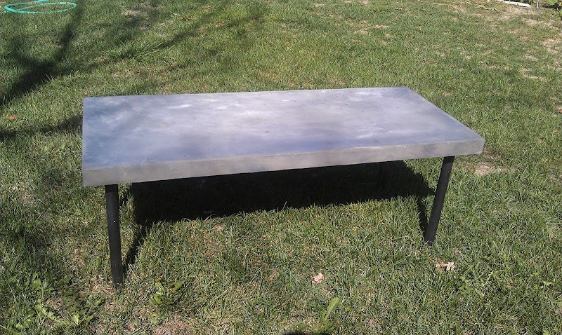Concrete Surfaced Coffee Table with Steel Legs