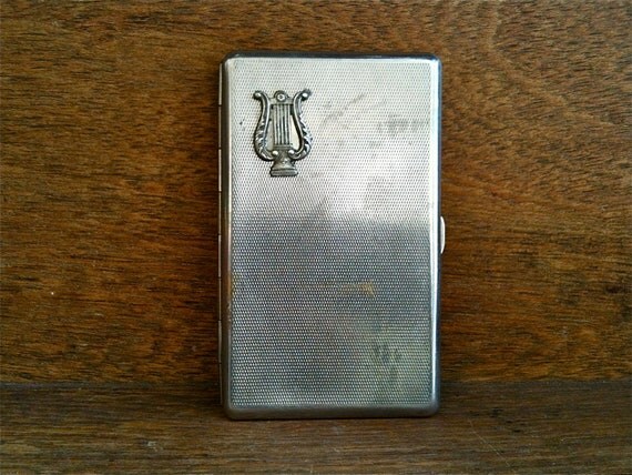 Vintage English Silver Colored Cigarette Case