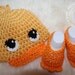 Baby Duck Outfit, Baby, Unisex, Crochet Hat, Baby Booties, 0 to 3 months, Photo Prop, READY TO SHIP