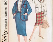 Vintage 50s suit pattern pendleton 49er style jacket and pencil skirt Simplicity 3198 Bust 32