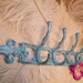 Wall Hook - Turquoise Aqua Blue Coat Rack - Distressed Shabby -Jewelry Organizer-Fleur De Lis -Beach House Cottage Chic-French Country Decor