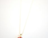 BRAND NEW Snow White and Crimson Red Candy Cane Stripe Finished Necklace