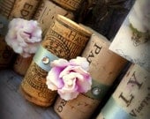 Shabby Chic Place Card Holders in Lilac & Mint made from Recycled Wine Corks, Set of 10 Shabby Chic Rustic style