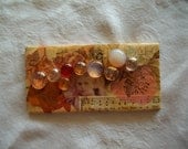 Shabby Inspired Handmade Mixed Media Collage Small Art Tile Mosaic