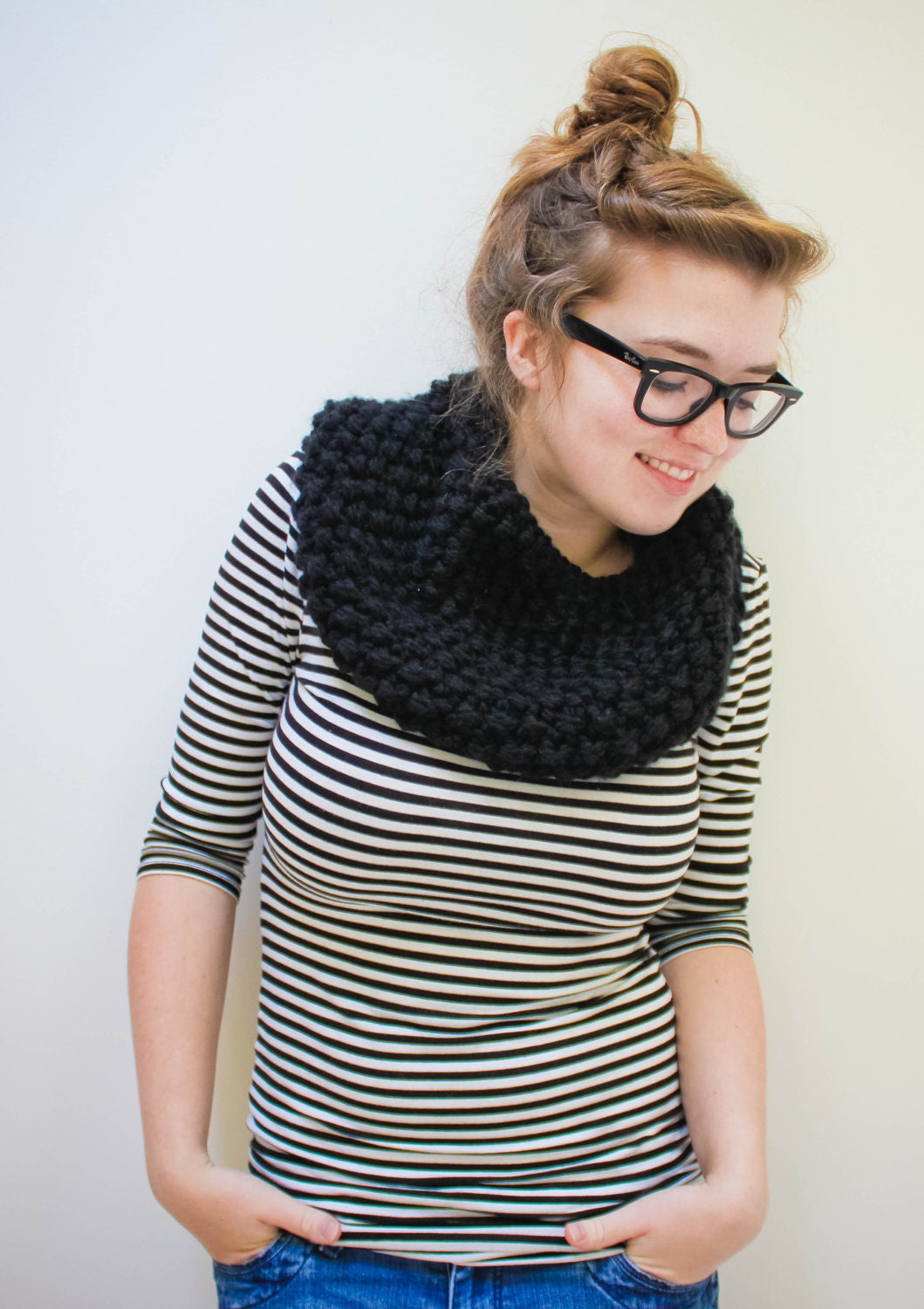 Chunky Knit Seed Stitch Cowl