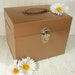 Hammered Metal Cinnamon Brown File Box - Vintage Heavy Duty Carry All - BoHo Industrial Decor