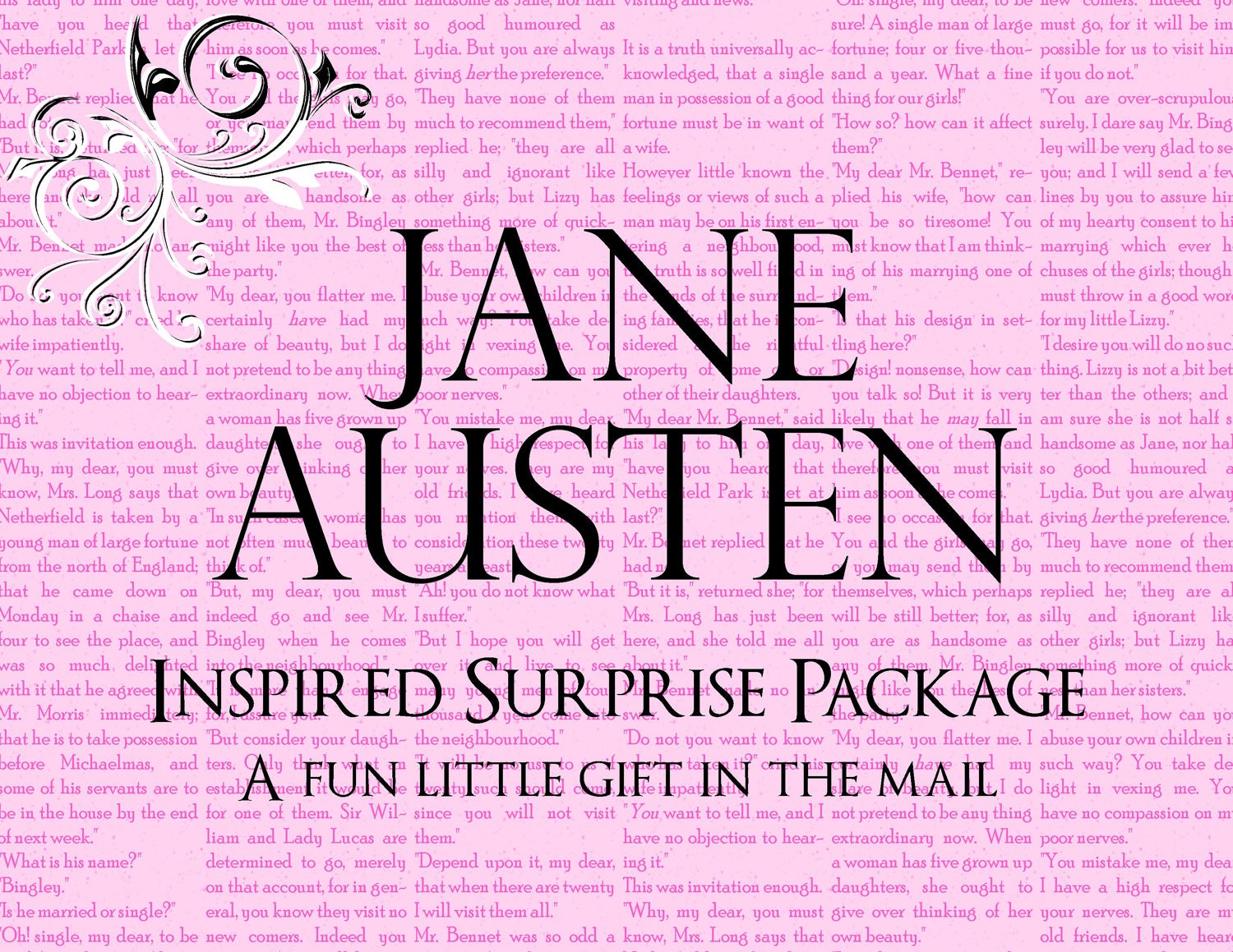 Jane Austen Surprise Package, Small Present in Muslin Gift Bag