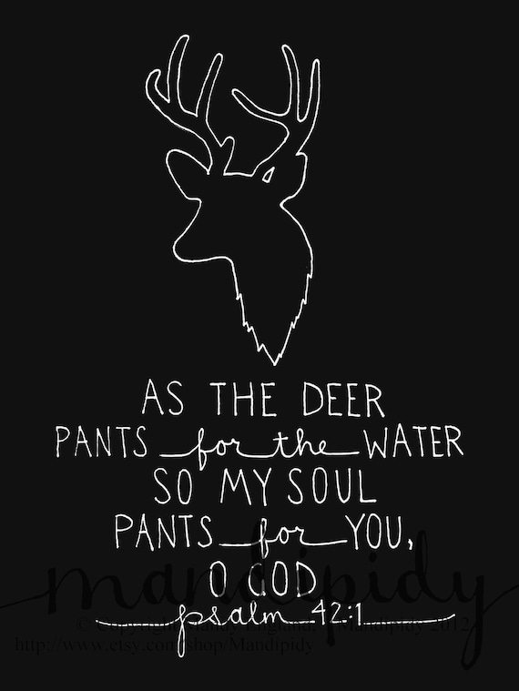 As the Deer - Psalm 42:1 - Illustrated Print by Mandipidy