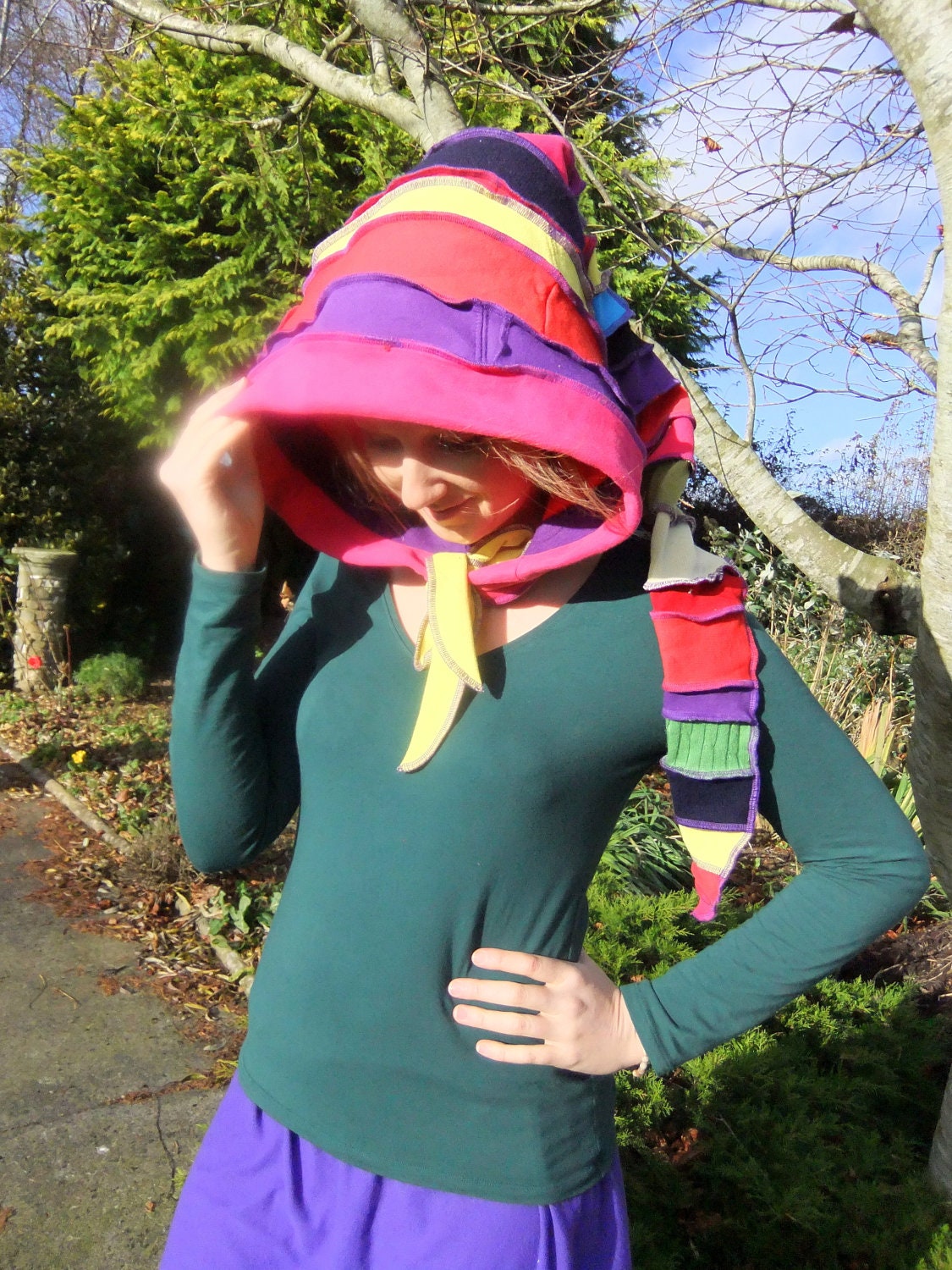 Rainbow Scoodie - One of a Kind - One Size - Ready to Ship