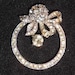 VINTAGE PENDANT rhinestones set in wreath with Rhinestone bow bridal jewelry wedding jewelry