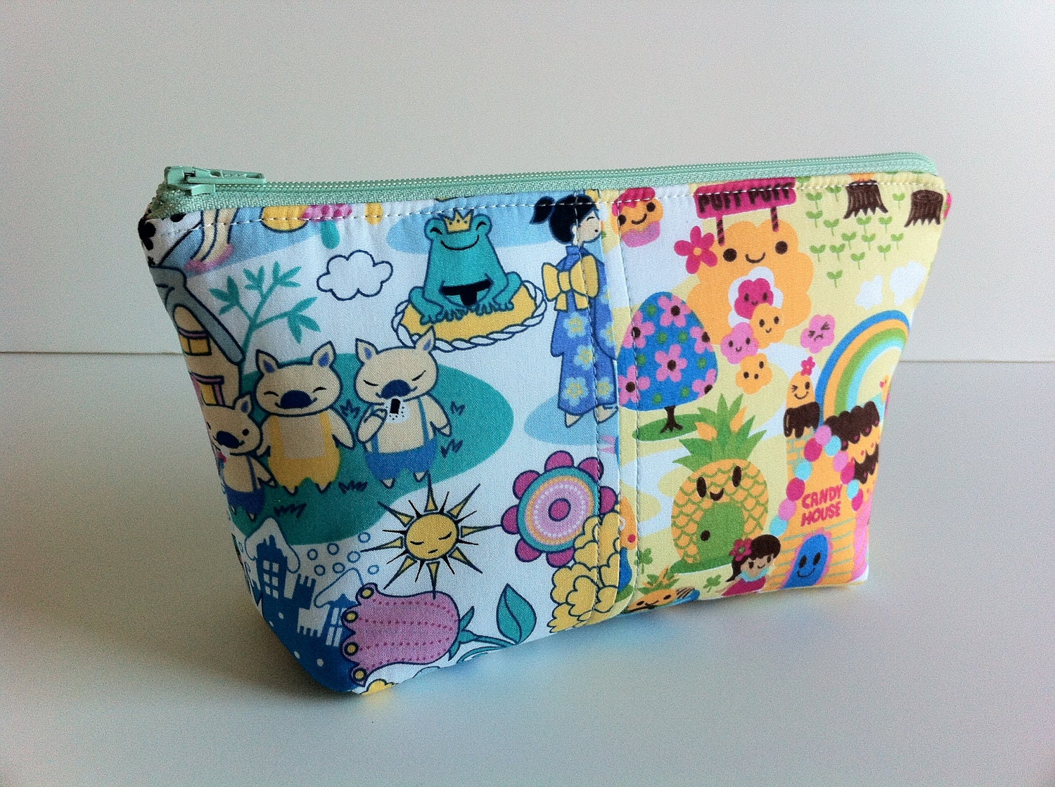 Cosmetic pouch, makeup bag, kawaii bag by Tomodachi Kitty (Ready to Ship)