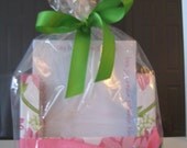 Fruit of the Spirit Notepaper in Stylish Galvanized Holder - Hot Pink and Lime Green