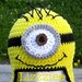 Despicable Me Minion Hat Pattern - Crochet hat PDF - Complete instructions to make earflaps beanie ties braids