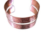 Copper Cuff Bracelet 16mm Flower Design copper jewelry