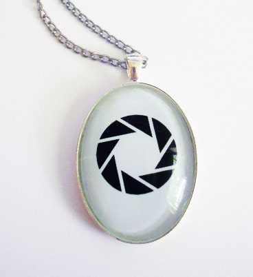 Aperture Science Glass Necklace Portal Gaming