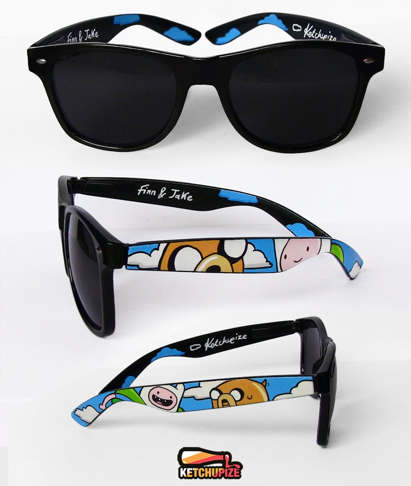 Adventure Time Sunglasses - Custom Wayfarer style sunglasses unique hand painted - Finn and Jake