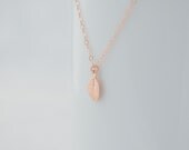 Tiny rose gold leaf necklace - small leaf rose gold necklace - tiny simple jewelry