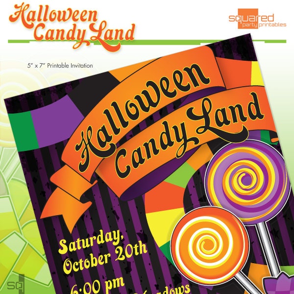 Halloween Party Invitation - Printable DIY - Trick or Treat - Print it Yourself - Halloween Candyland Party Il_570xn