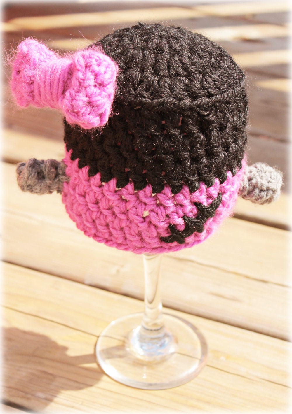 Instant Download - Frankenstein Beanie - PDF Crochet Pattern - For Girls Or Boys As the Bow Can Be Taken Off - Size Newborn - 3 Months