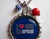 Support our Military Bottle Cap Necklace