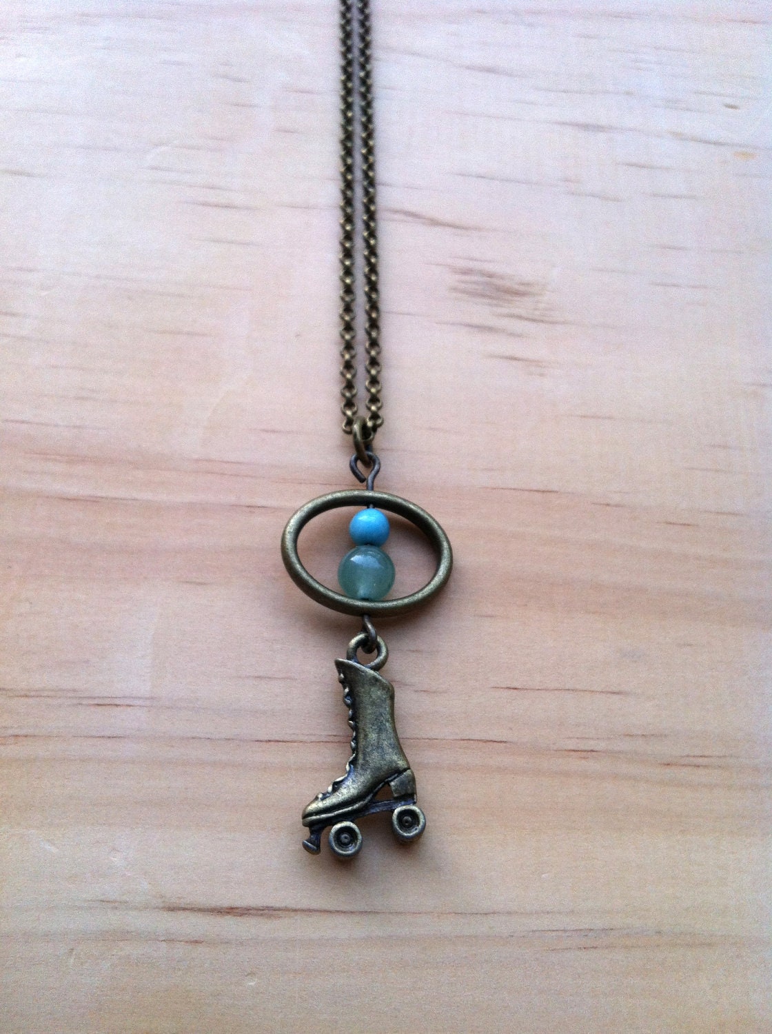 Skating Rink Necklace with Turquoise and Aventurine