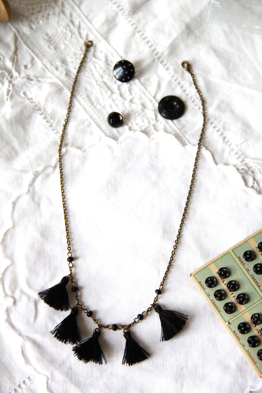 Black tassels necklace tassels necklace women gift black jewels