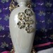 Vintage Lusterware Pottery Pitcher or Ewer Gold Floral Accents Only 5 USD