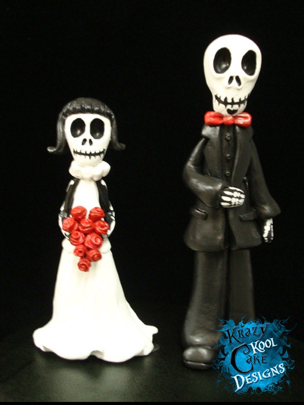 Dia De Los Muertos Wedding Cake Toppers (OOAK)