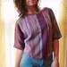 RARE Vintage 1970s Purple & Pink Striped Drug Rug Crop Top - Feminine Short Sleeve Baja