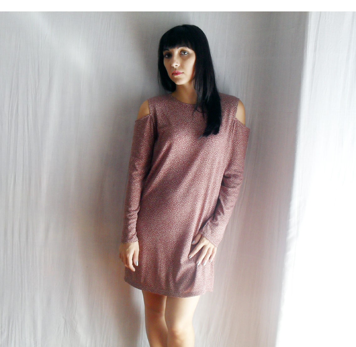 Cut out shoulder dress - off the shoulder dress mini dress fall fashion